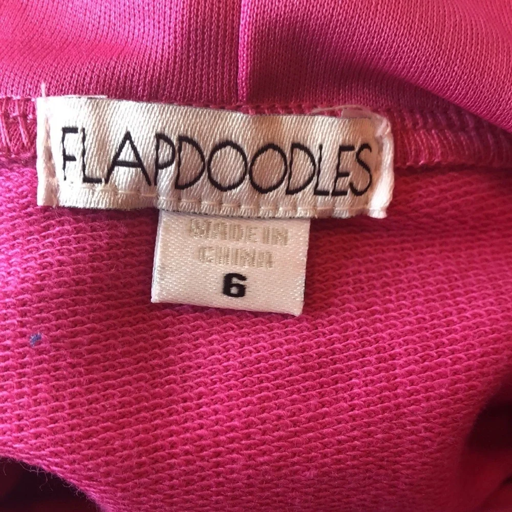 FLAPDOODLES 2Pcs Barbie Pink Sequin Hooded Top & Pants Set Girls size 6 EUC